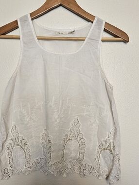 Poetry 100% Cotton Top Lace Crochet Sleeveless Small Boho